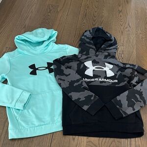 Under Armour Kids' Hoodies Bundle - Aqua and Camo Gray